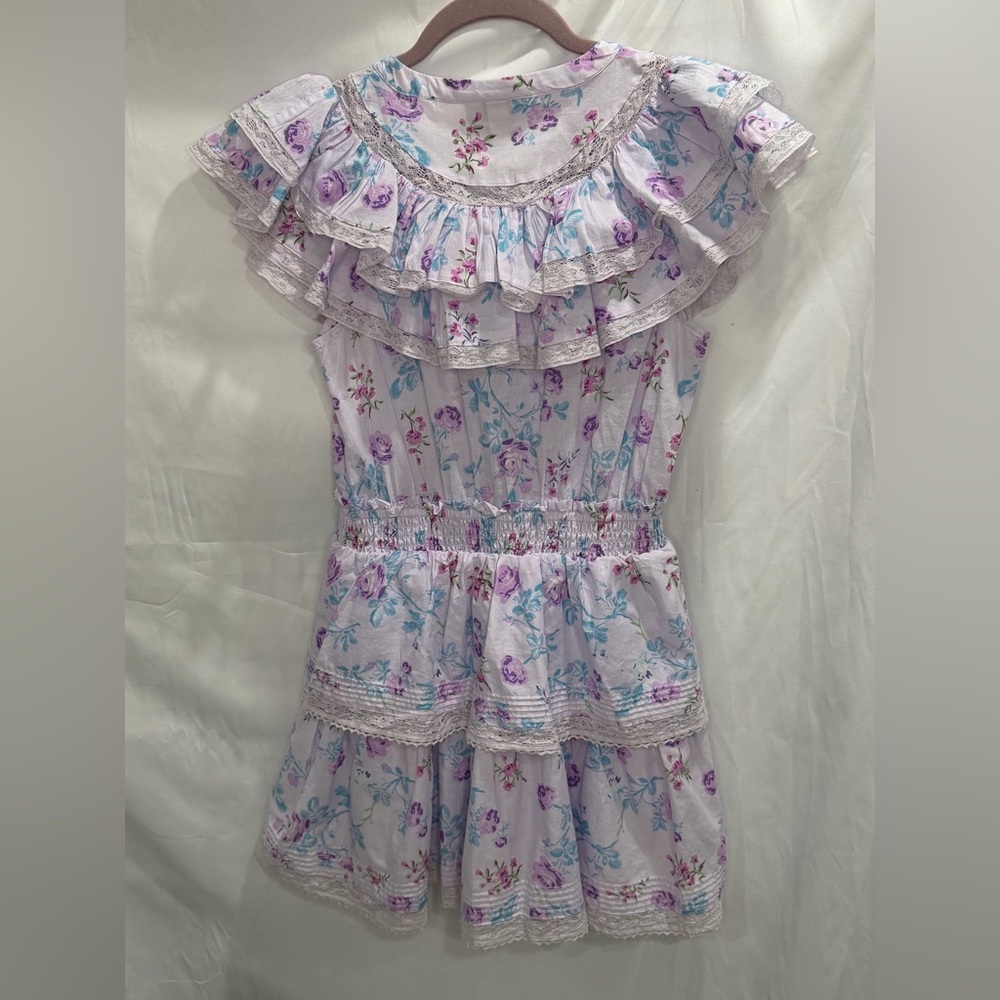 LoveShackFancy for Target Lavender and Blue Floral Ruffle Dress size XS - Picture 5 of 10